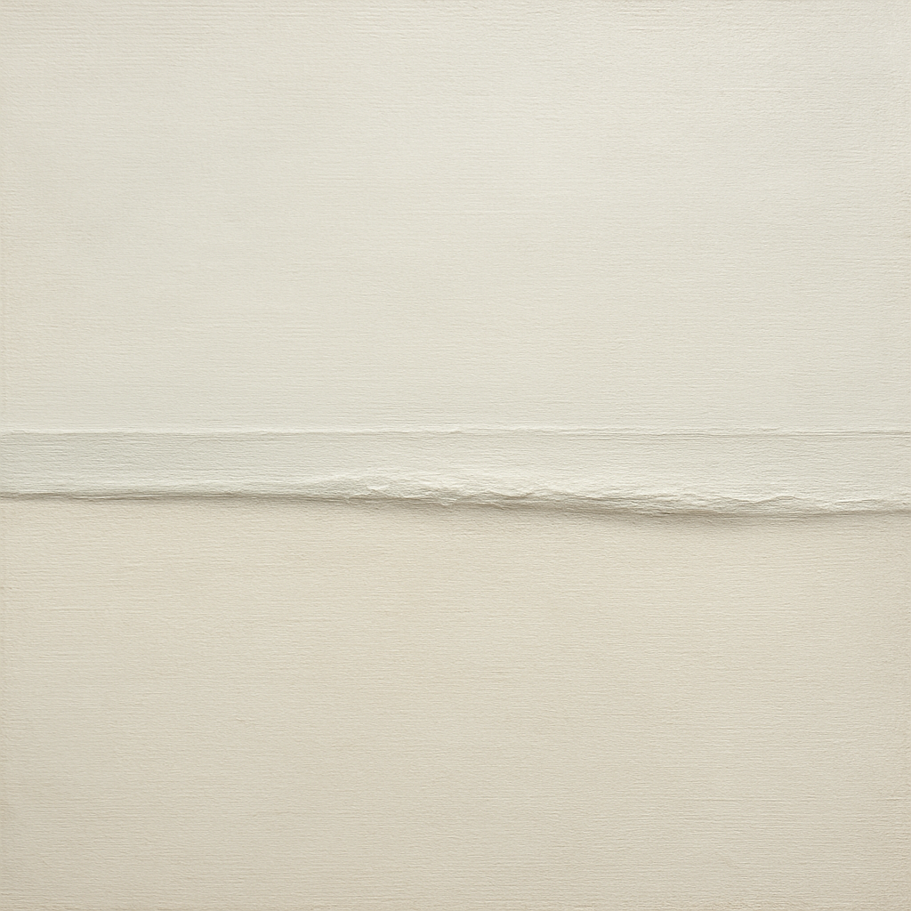 Minimalist White Horizon Band No. 7 - Modern Fine Art Oil Painting - View 1