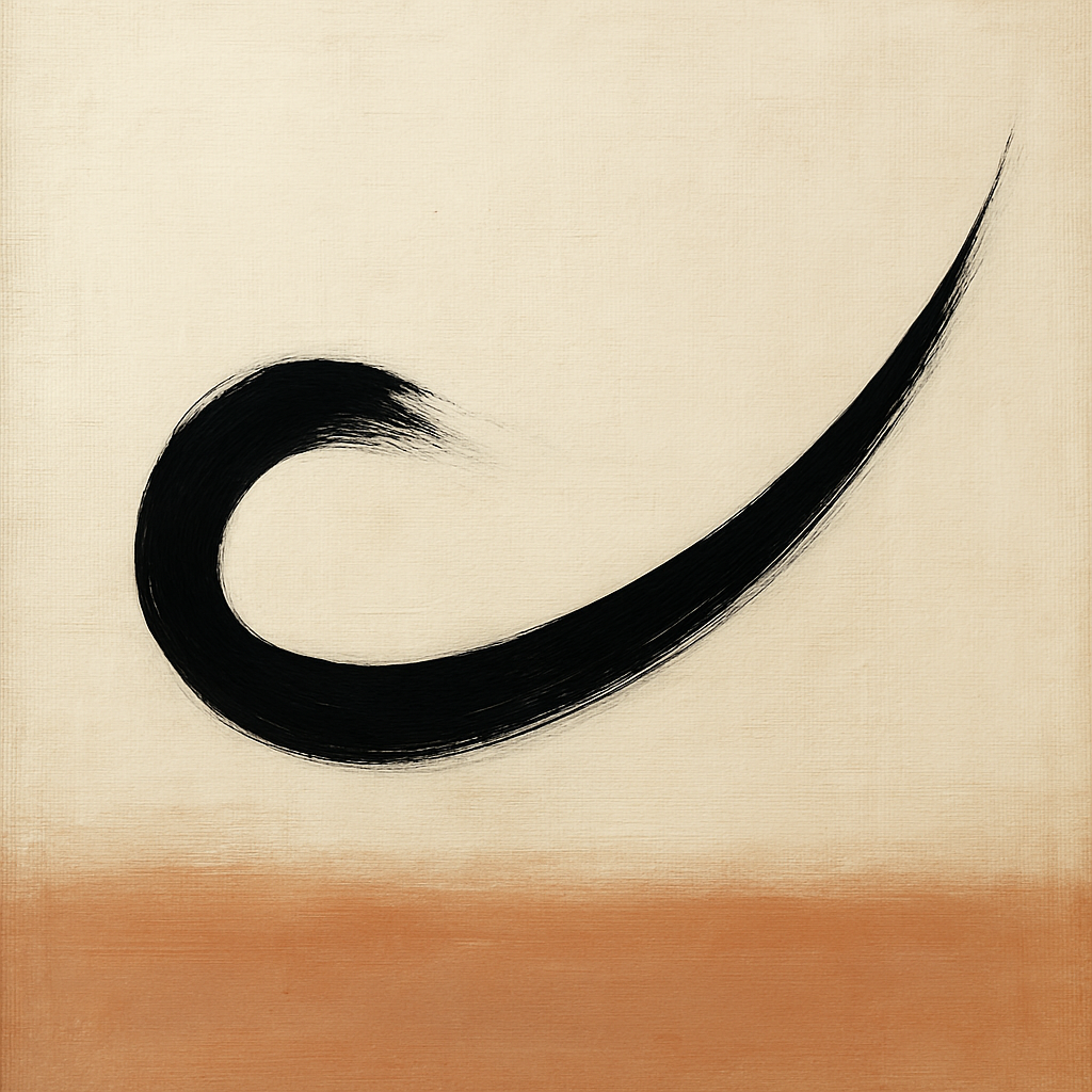 Monochrome Brushstroke Void No. 5 - Modern Fine Art Oil Painting - View 1