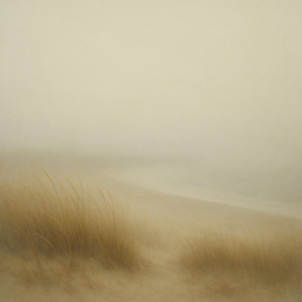 Silent Dune Grass in November Sea Fog No. 8 Oil Painting - View 1