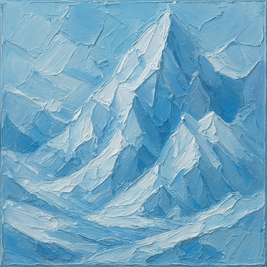 Glacial Shards Heavy Texture Oil Painting - View 1