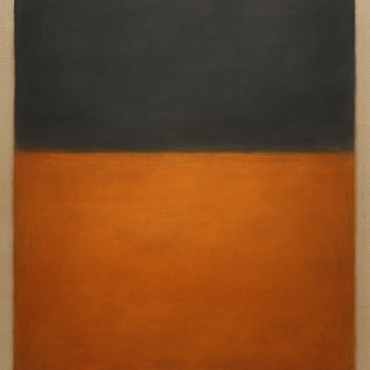 Charcoal Slate & Burnished Copper Horizon No. 17 Oil Painting - View 1