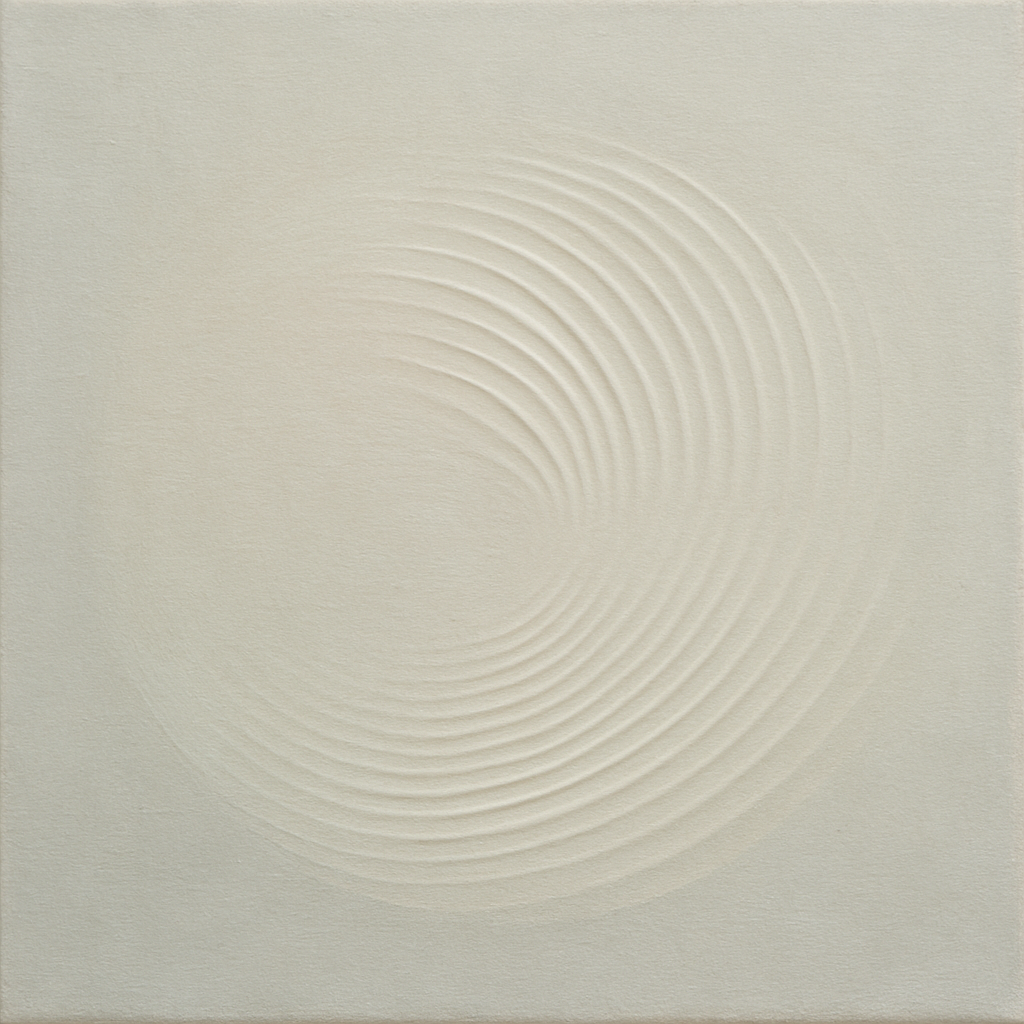 Radial Sunburst Plaster Ridge No. 5 - Modern Fine Art Oil Painting - View 1