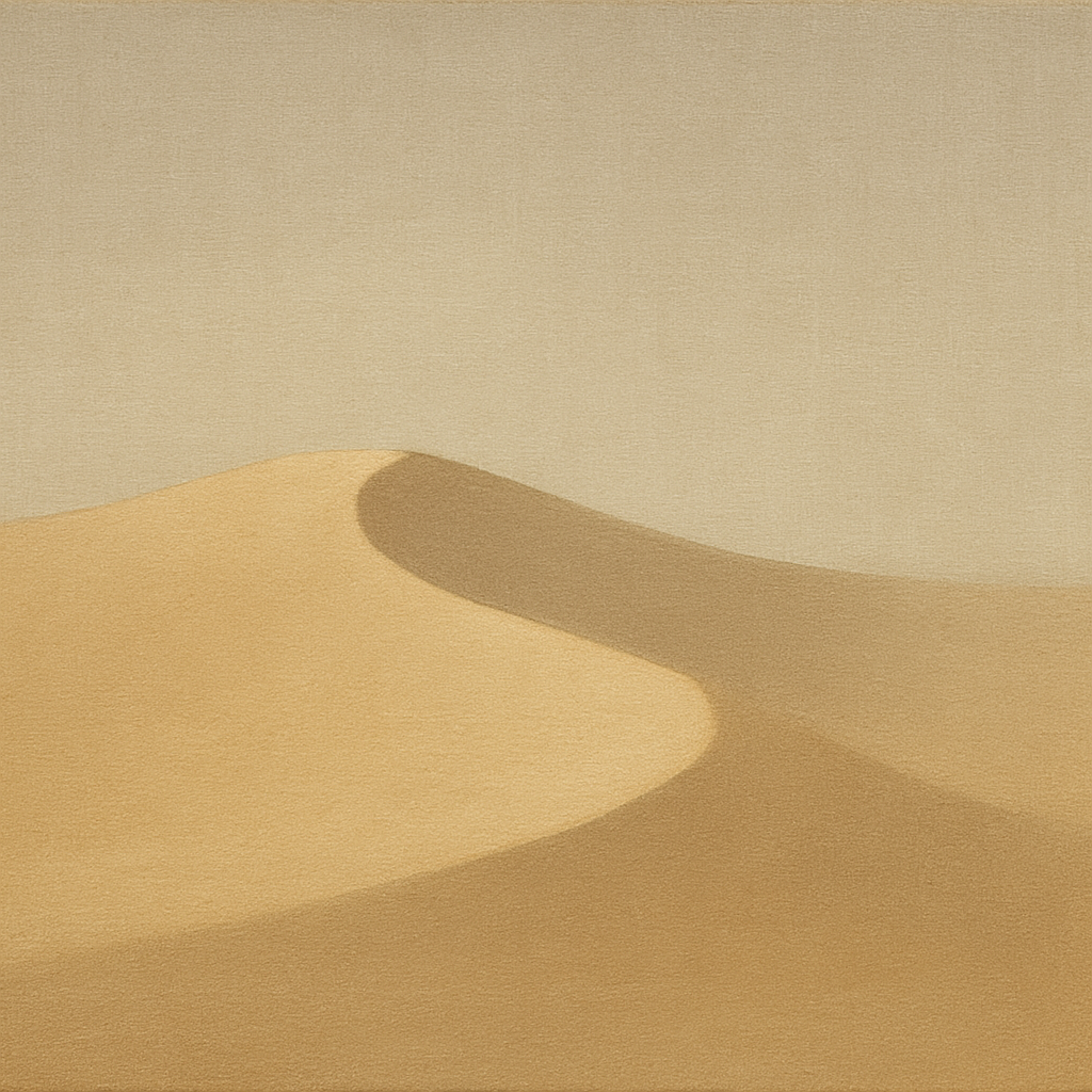 Muted Desert Dune Geometry No. 8 - Modern Fine Art Oil Painting - View 1