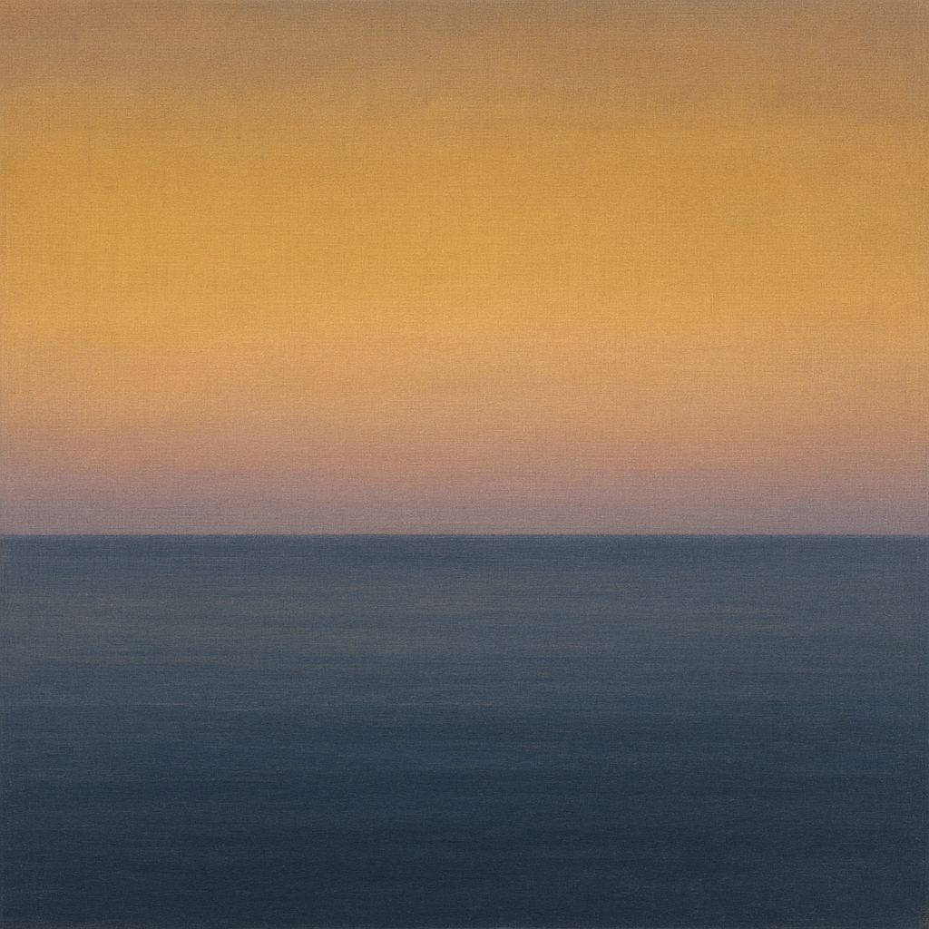 Dusk Horizon in Pale Lavender & Slate No. 3 - Modern Fine Art Oil Painting - View 1