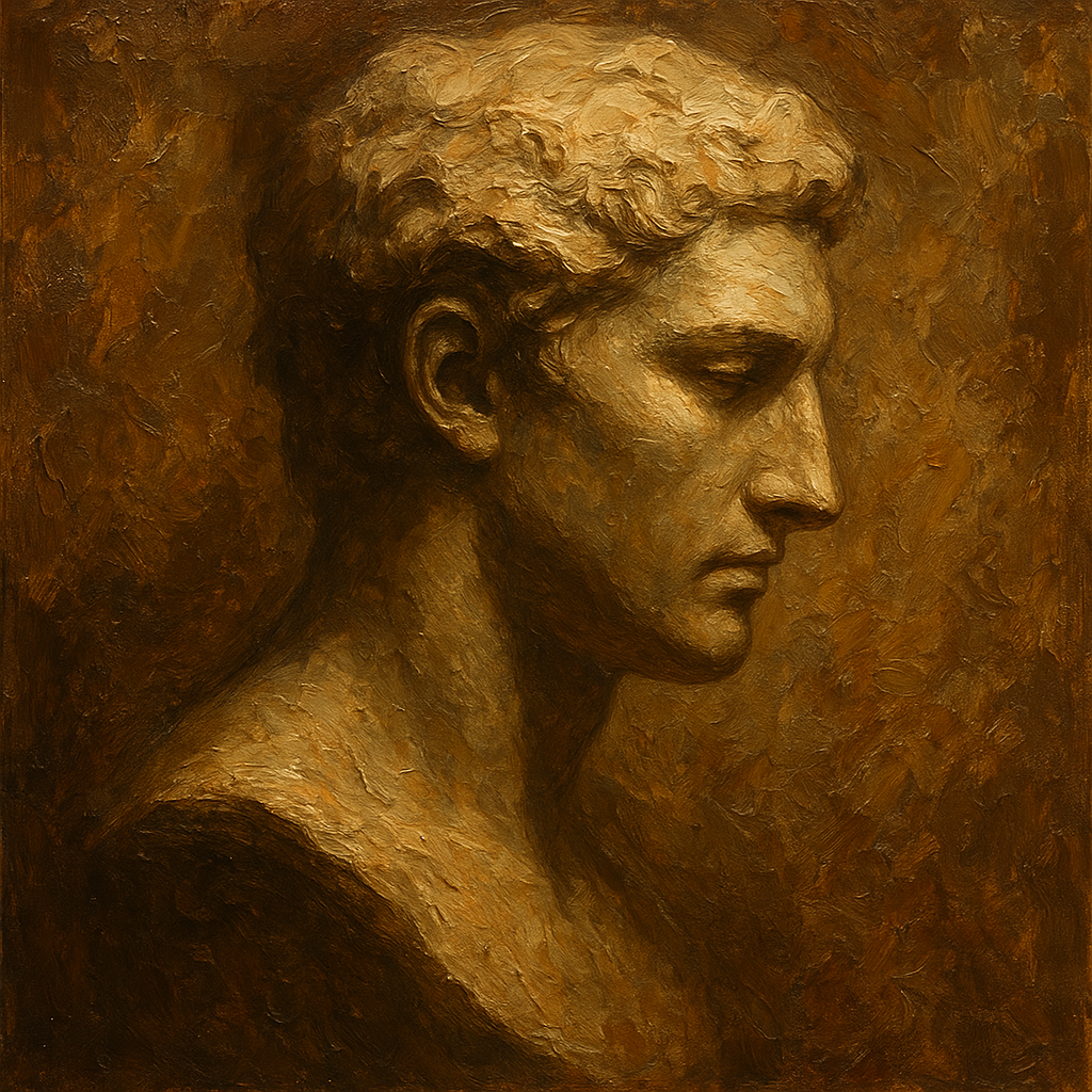 Classical Profile in Light Figurative Oil Painting - 100% Hand-Painted Master Oil Painting