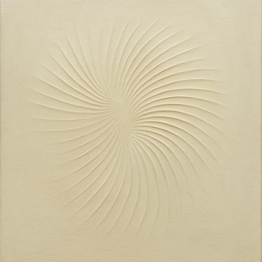 Radial Sunburst Plaster Ridge No. 5 - Modern Fine Art Oil Painting - View 1