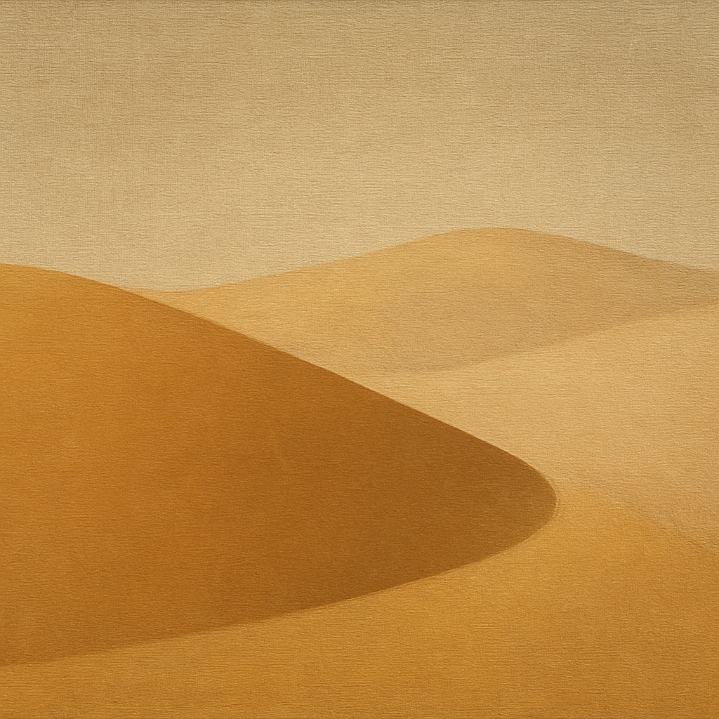 Muted Desert Dune Geometry No. 8 - Modern Fine Art Oil Painting - View 1