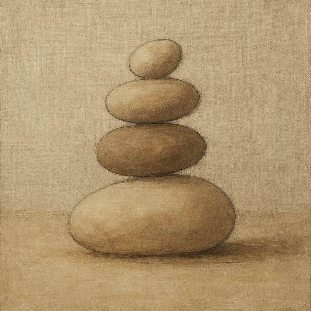 Organic Pebble Contours No. 3 - Modern Fine Art Oil Painting - View 1