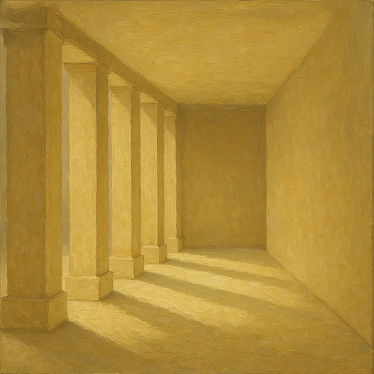 Minimalist Colonnade Light Passage No. 5 Oil Painting - 100% Hand-Painted Master Oil Painting