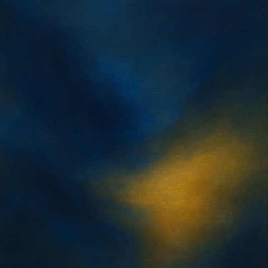 Lapis Lazuli & Golden Ochre Luminous Field No. 8 Oil Painting 100% Hand Painted Oil on Belgian Linen Canvas, Original Fine Art Wall Decor