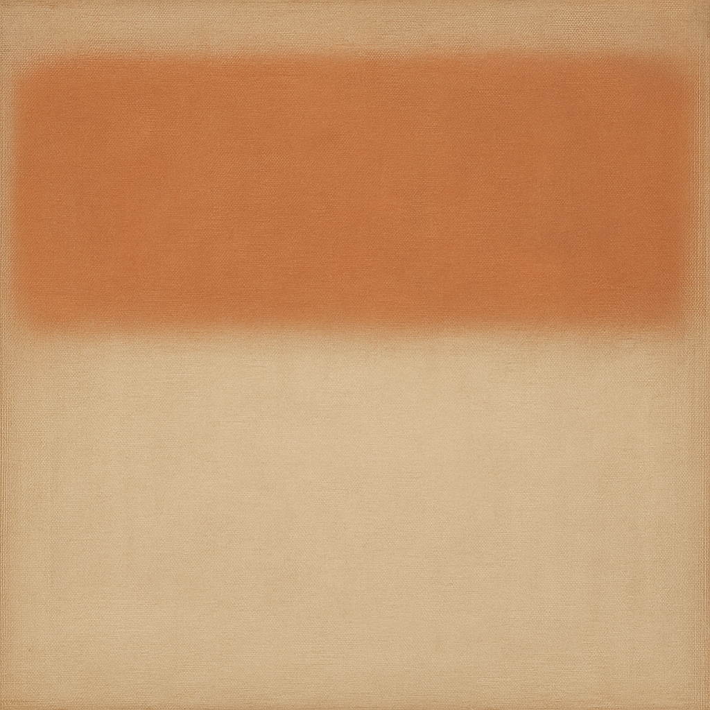 Terracotta & Greige Earth Bands No. 6 - Modern Fine Art Oil Painting - View 1