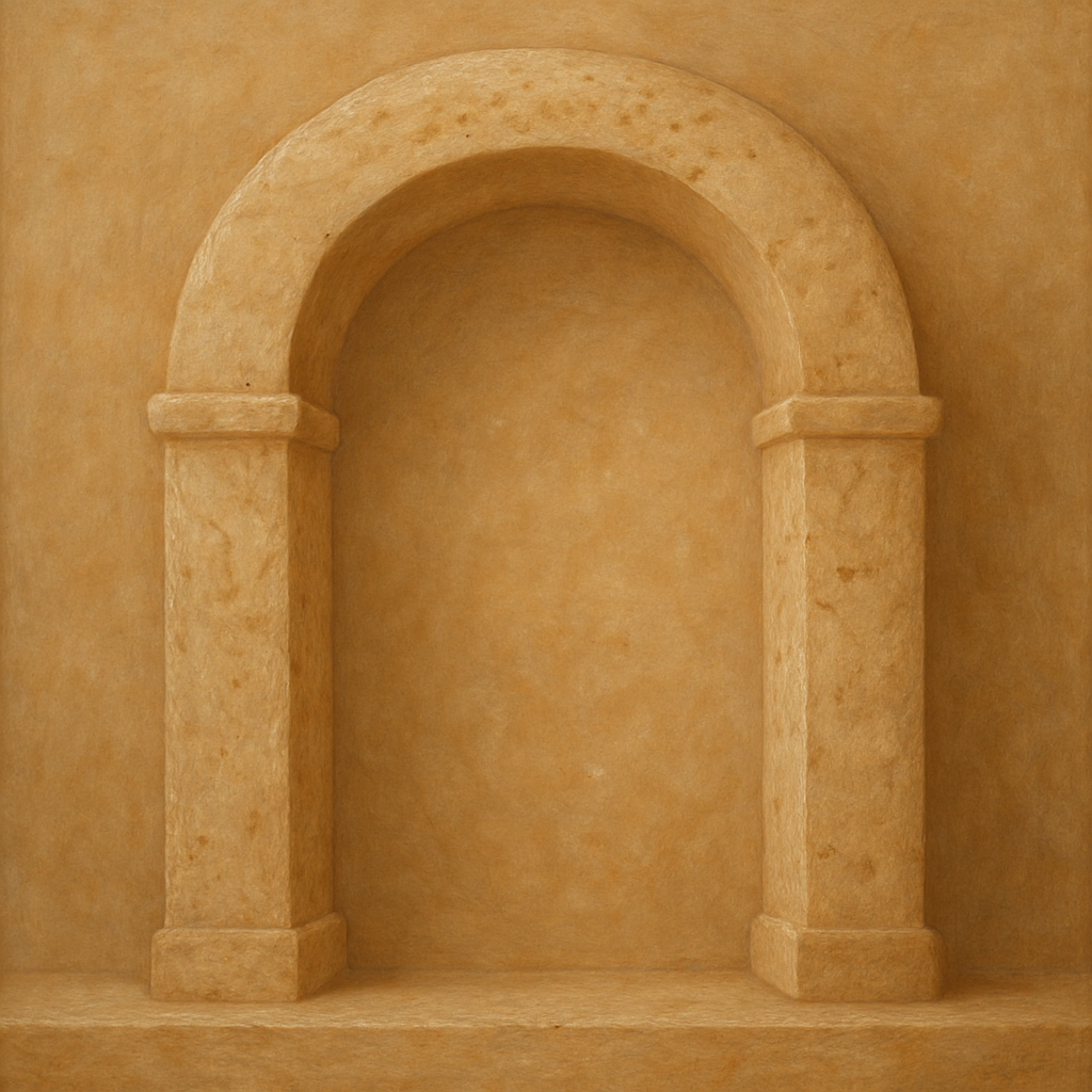 Travertine Stone Arch & Earth Tones No. 6 Oil Painting 100% Hand Painted Oil on Belgian Linen Canvas, Original Fine Art Wall Decor