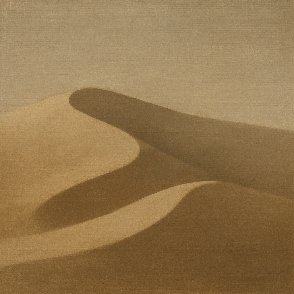 Muted Desert Dune Geometry No. 8 - Modern Fine Art Oil Painting - View 1