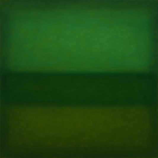 Forest Emerald & Deep Moss Contemplative Field No. 2 Oil Painting 100% Hand Painted Oil on Belgian Linen Canvas, Original Fine Art Wall Decor
