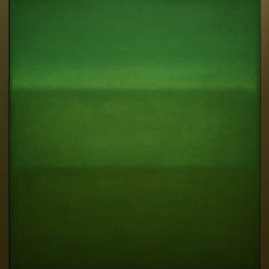 Forest Emerald & Deep Moss Contemplative Field No. 4 Oil Painting 100% Hand Painted Oil on Belgian Linen Canvas, Original Fine Art Wall Decor