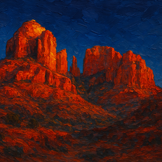 Sedona Red Rock Canyon Landscape Oil Painting - View 1