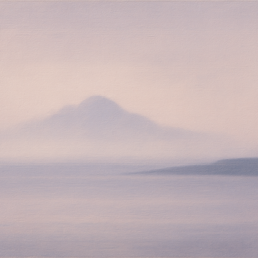 Misty Fjord & Low Clouds No. 7 - Modern Fine Art Oil Painting - View 1