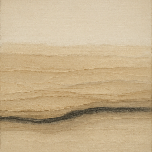 Raw Limestone Horizon & Washed Linen No. 17 Oil Painting 100% Hand Painted Oil on Belgian Linen Canvas, Original Fine Art Wall Decor