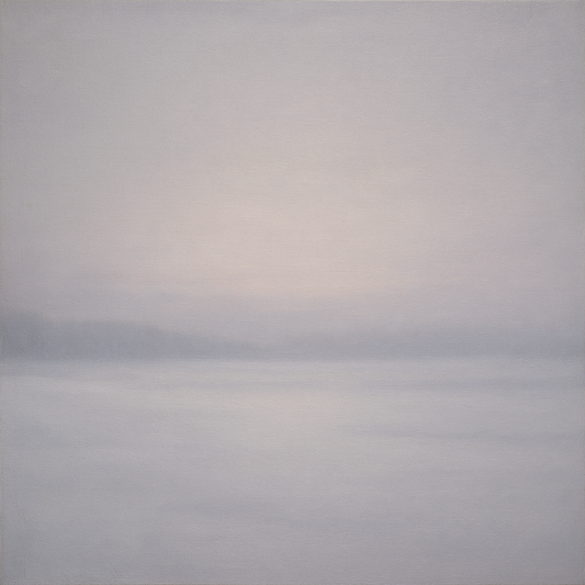 Winter Dawn Frost & Pale Silver Light No. 20 Oil Painting 100% Hand Painted Oil on Belgian Linen Canvas, Original Fine Art Wall Decor