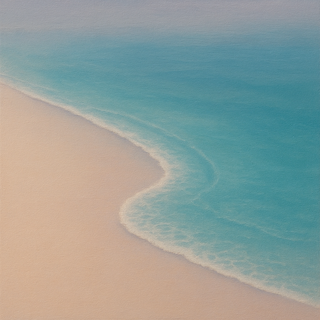 Calm Tide Line & Sand Drift No. 2 - Modern Fine Art Oil Painting - View 1
