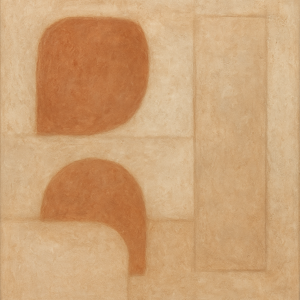 Earthy Terracotta & Weathered Plaster Wash No. 11 Oil Painting - View 1