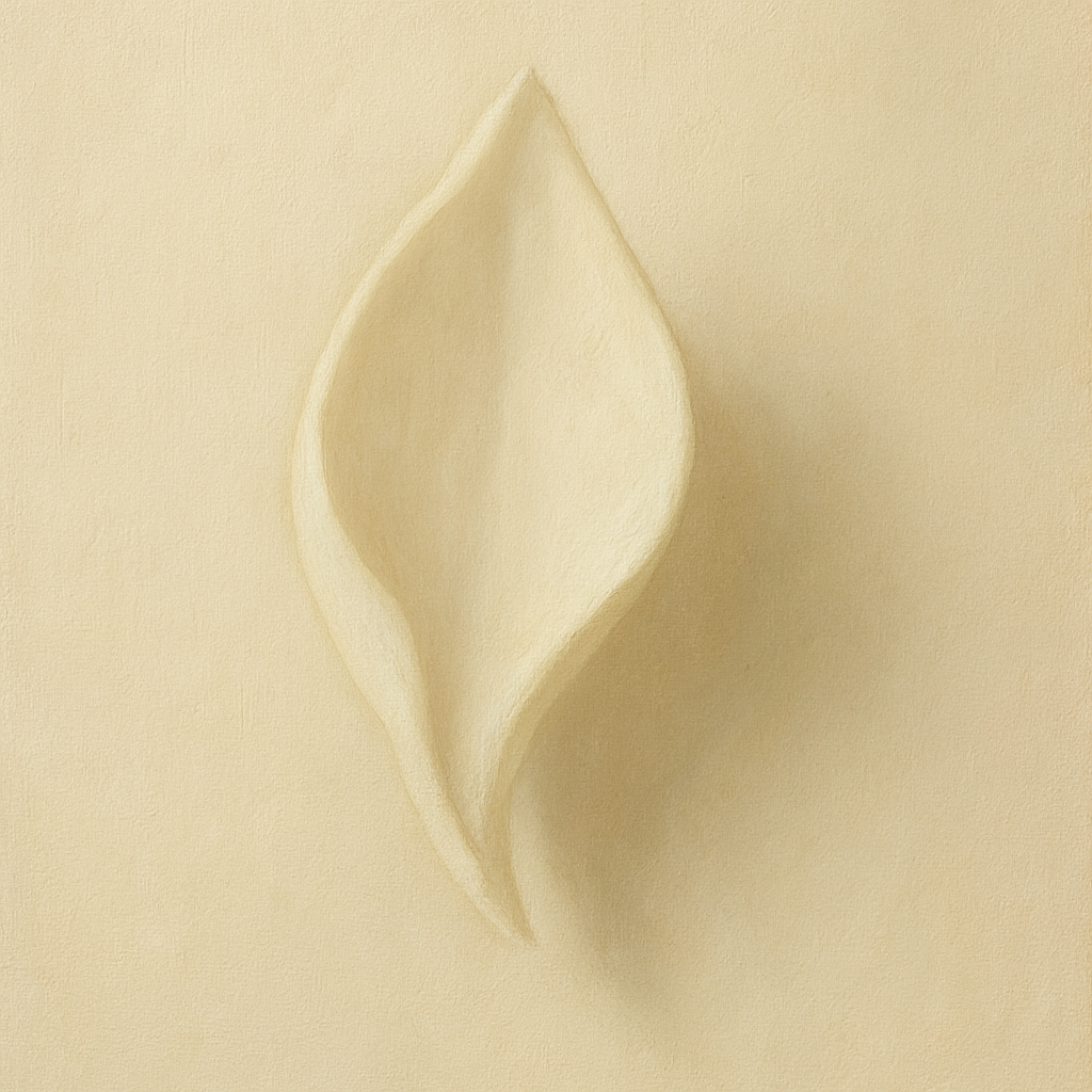Sculpted Ivory Floral Contour No. 1 - Modern Fine Art Oil Painting - View 1
